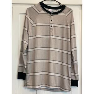 NWT LulaRoe "Mark" Henley taupe white black Small